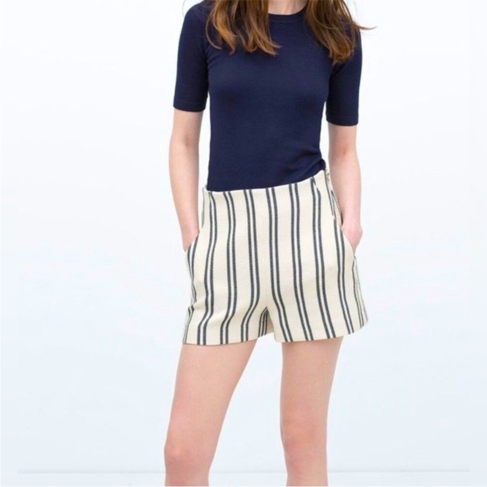 Zara High Waist Stripe Shorts
